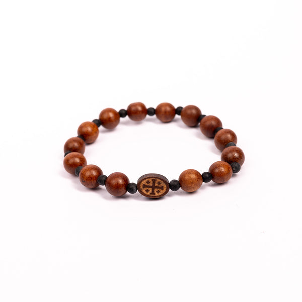 Brǎțarǎ elastic bile lemn si cruce lemn.  OT08-110