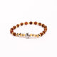 Brǎțarǎ elastic bila 'ochi de tigru' si cruce metal OT33-257