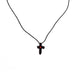Colier ațǎ cu cruce croşetatǎ neagra.  AB49-3
