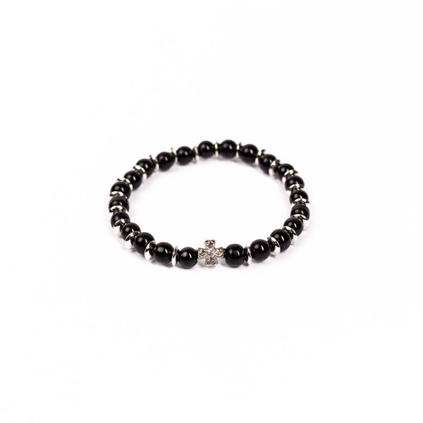 Brǎțarǎ elastic distanțier metal si cruce metal cu ştras. OT33-242