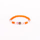 Brățară elastic bile sticlă și cruce metal colorate.  AB300-7