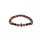 Brǎțarǎ elastic bile lemn/carbune cu cruce ştrasuri negre.  OT08-148