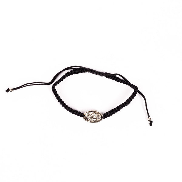 Brǎțarǎ ațǎ cu medalion metal Maica Domnului. OT33-202