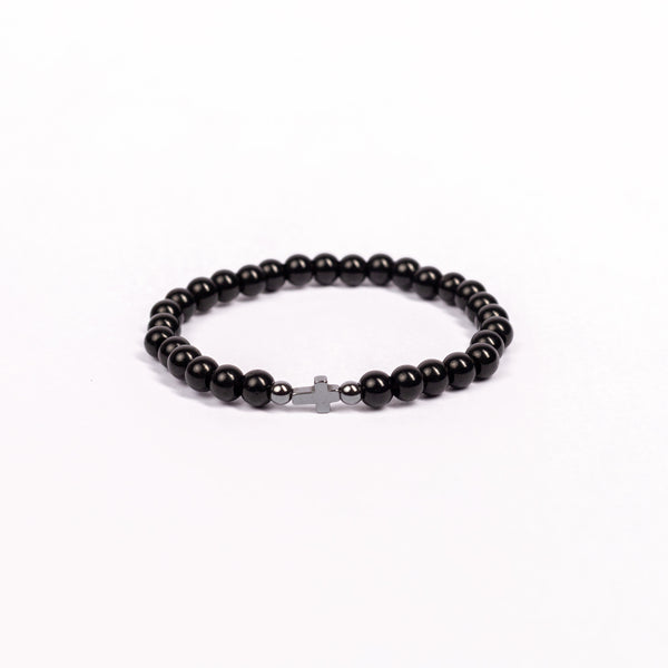 Brǎțarǎ elastic cruce hematit 2 modele pe set.  AB38-2