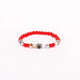 Brățară elastic bile sticlă și cruce metal colorate.  AB300-7