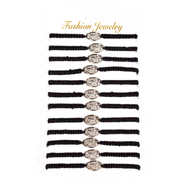 Brǎțarǎ ațǎ cu medalion metal Maica Domnului. OT33-202