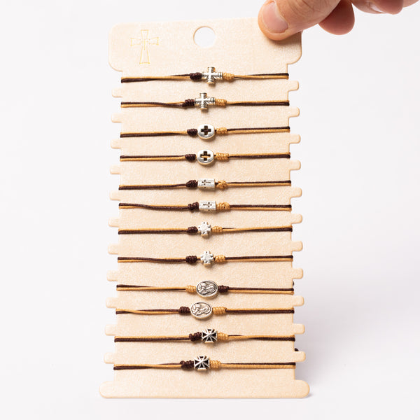 Brățară ață cu cruce metal.  OT08-65