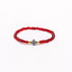 Bratara elastic bile sticle colorate și cruce hematit.  AC01-10