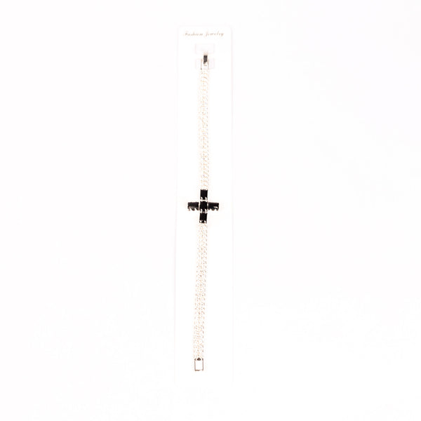 Brǎțarǎ ştrasuri cu cruce pietre colorate si inchizatoare.  AB84-2