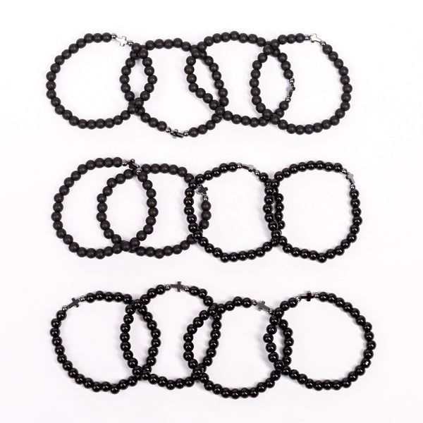 Brǎțarǎ elastic cruce hematit 2 modele pe set.  AB38-2