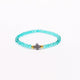 Bratara elastic bile sticle colorate și cruce hematit.  AC01-10
