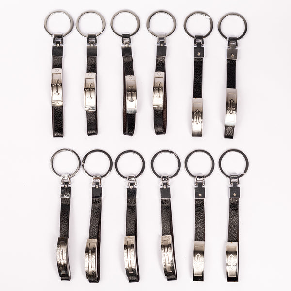 Breloc cheie din piele cu cruce metal.   OT30-9