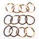 Brǎțarǎ elastic bile lemn/carbune cu cruce ştrasuri negre.  OT08-148