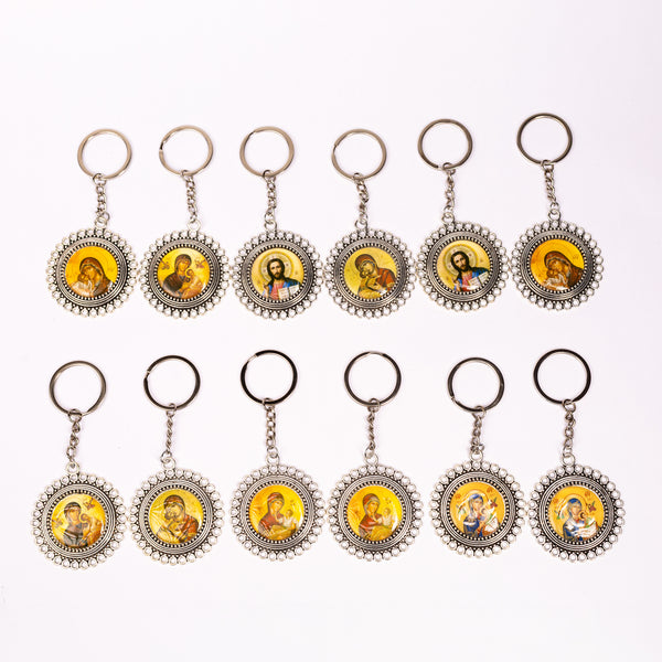 Breloc cheie metal cu iconiță.   AB100-2