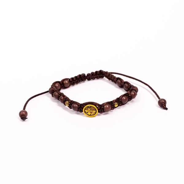 Brățară croșetată bile piatră și cruce trecere metal 4 culori.  OT08-133