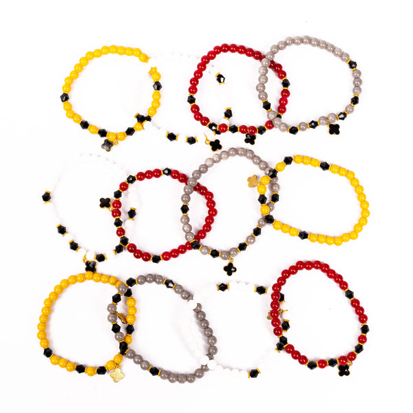 Brǎțarǎ elastic 4 culori cu cruce atârnatǎ. OT33-275