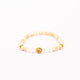 Brǎțarǎ elastic bile marmorate+fațetate si cruce metal aurie.   AB200-33