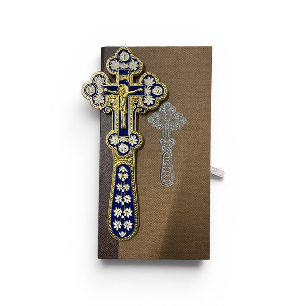 Crucifix metal 2 fețe cu cutie AB19-1