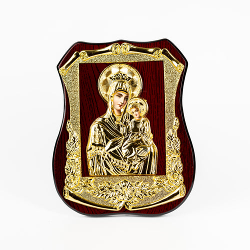 Icoana lemn și metal aurie 24X20 cm.  TMB09-1A