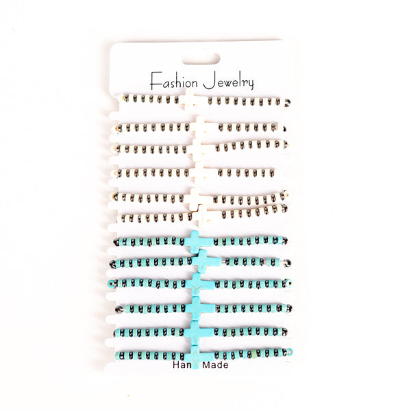 Brǎțarǎ elastic bile piatrǎ si distanțier hematit.  BB04-23