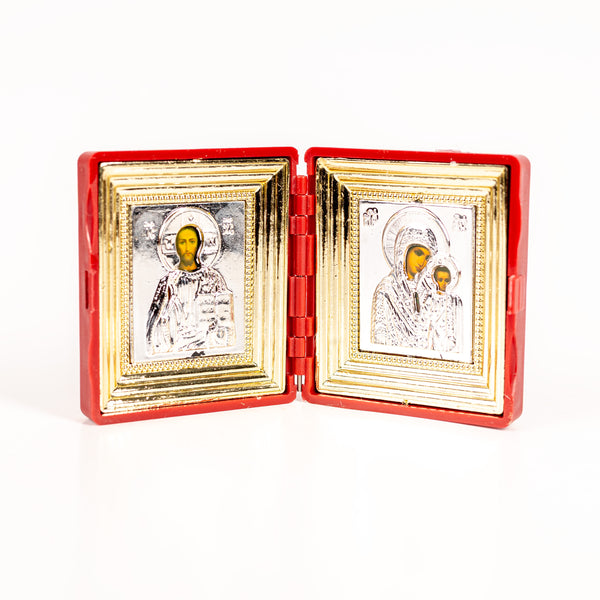 Iconițǎ diptic din plastic 7X13 cm.    AC11-5